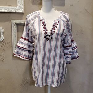 SKIES are Blue Embroidery Flair Sleeve XL